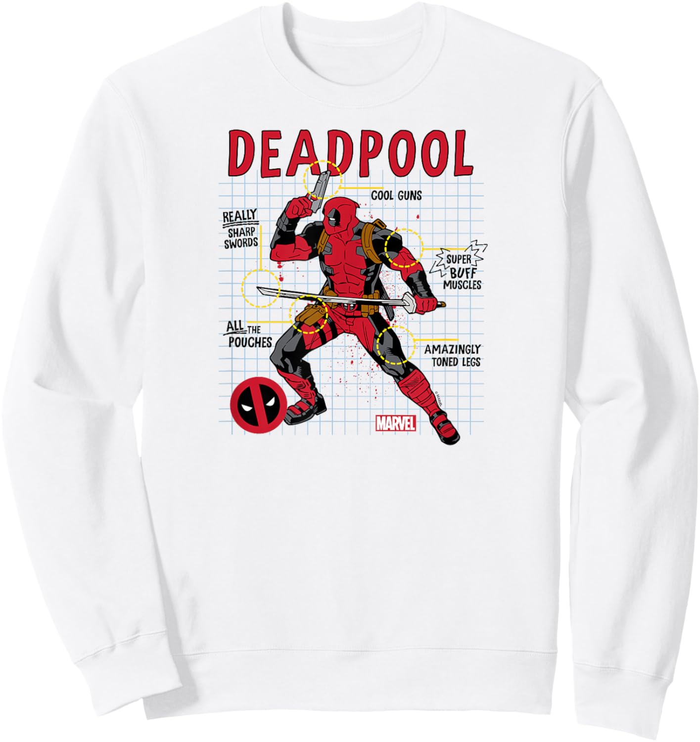 Deadpool - Blueprint Sweatshirt - Sweatshirt | White