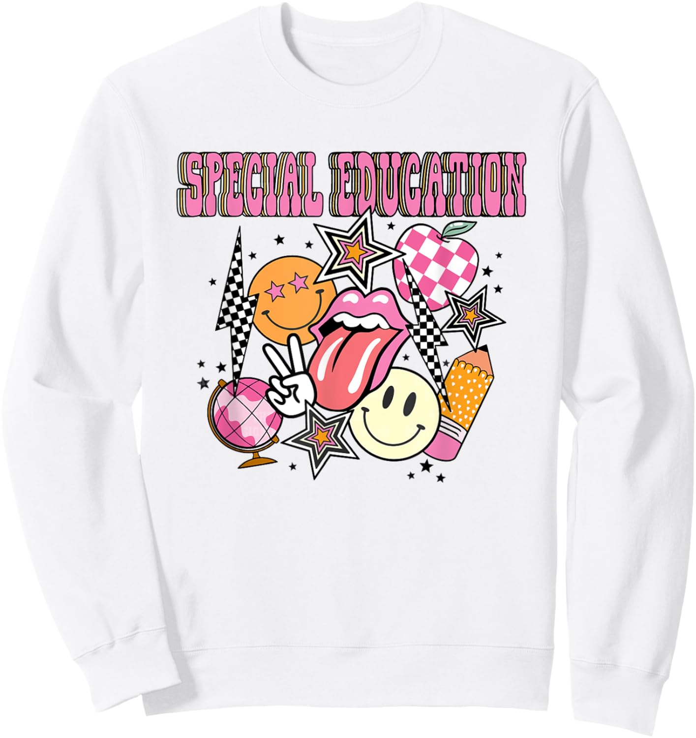Retro Special Education Teacher Back To School Women Kids Sweatshirt - Sweatshirt | White
