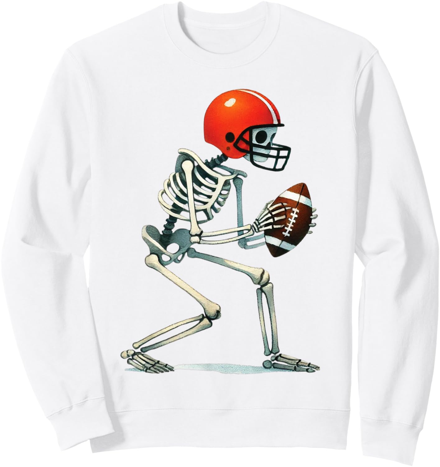 Skeleton Football Halloween Costume Funny Men Boys Kids Sweatshirt - Sweatshirt | White