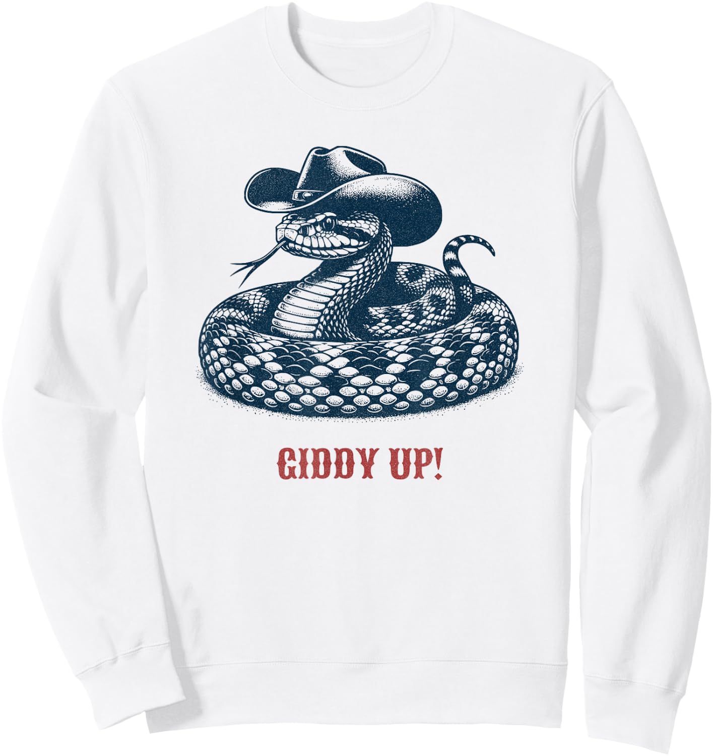 Giddy Up - Rodeo / Cowboy Rattlesnake Sweatshirt - Sweatshirt | White