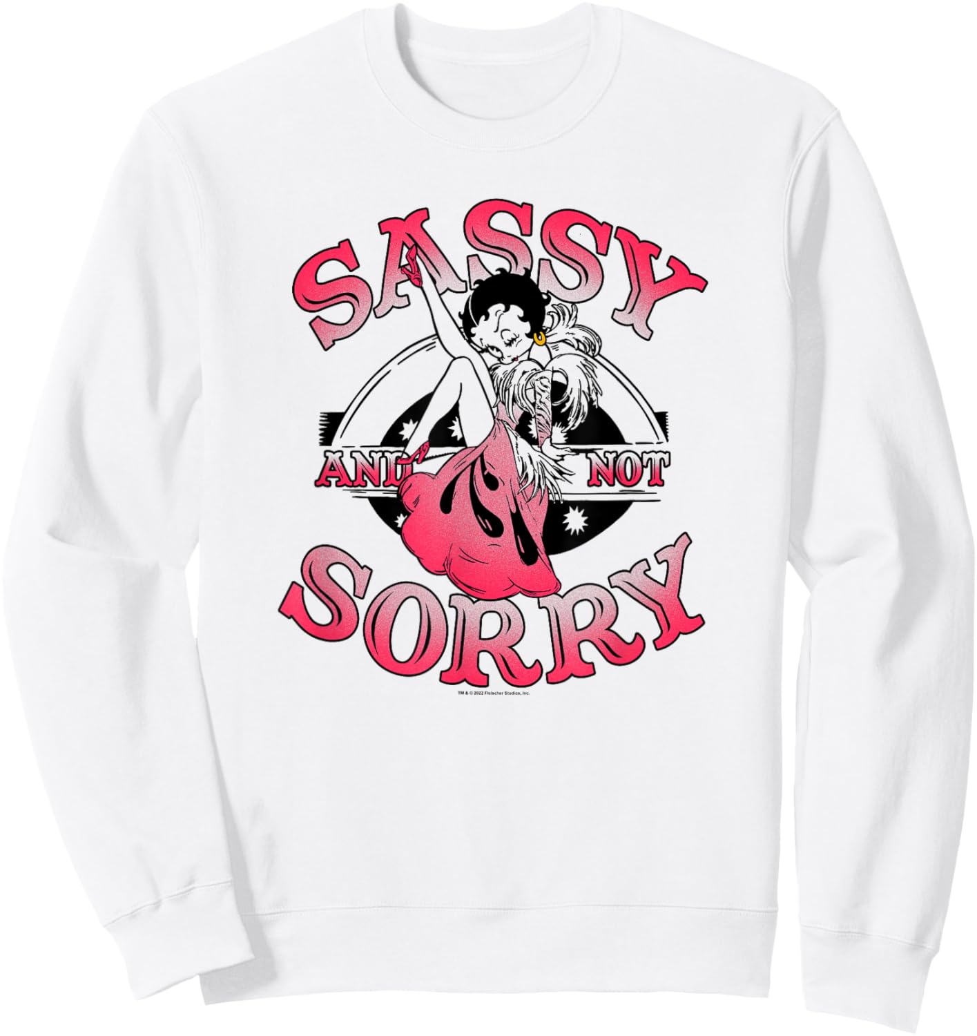 Betty Boop Sassy And Not Sorry Vintage Art Deco Portrait Sweatshirt - Sweatshirt | White