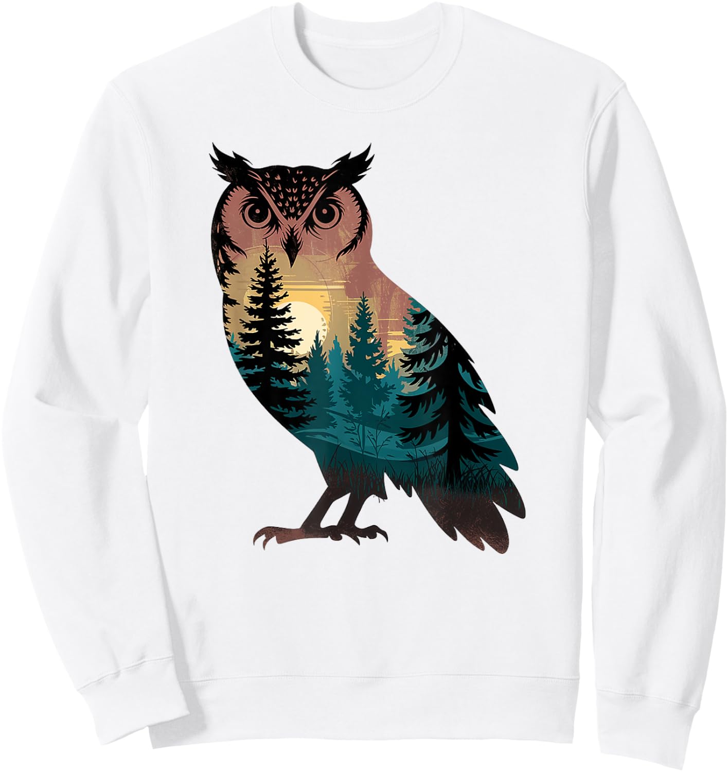 Owl Hunting Hiking Outdoor Camping Forest Men Women Owl Sweatshirt - Sweatshirt | White