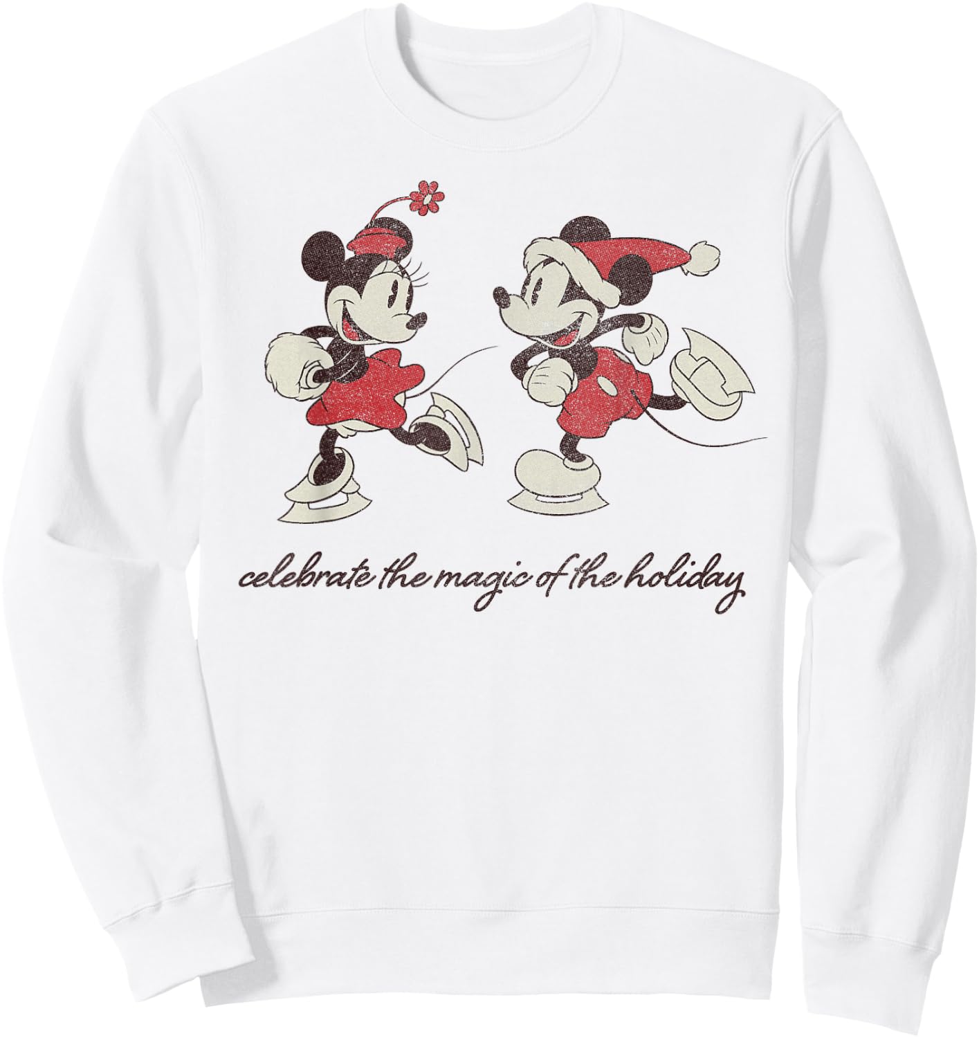 Disney Mickey and Minnie The Magic of The Holiday Christmas Sweatshirt - Sweatshirt | White