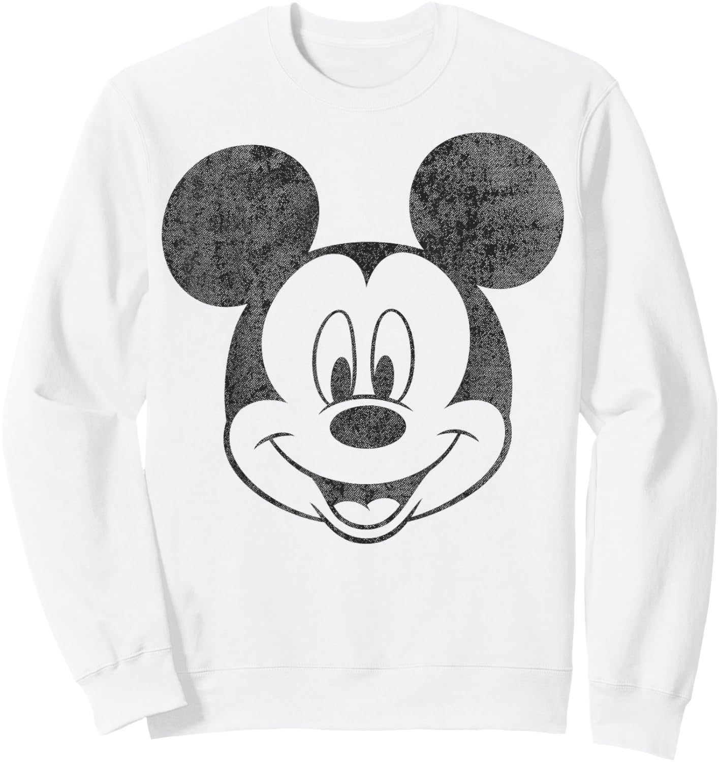 Disney Mickey Mouse Black and White Portrait Sweatshirt - Sweatshirt | White