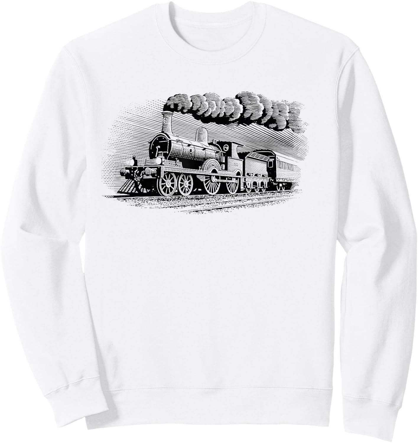 Vintage Steam Train Railway Locomotive Sweatshirt - Sweatshirt | White