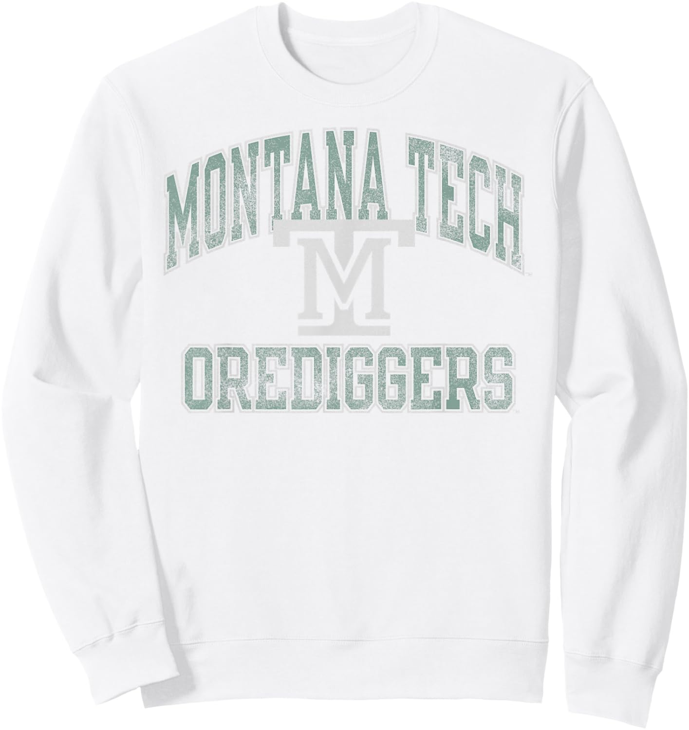Montana Tech Orediggers Vintage Worn Heather Gray Sweatshirt - Sweatshirt | White