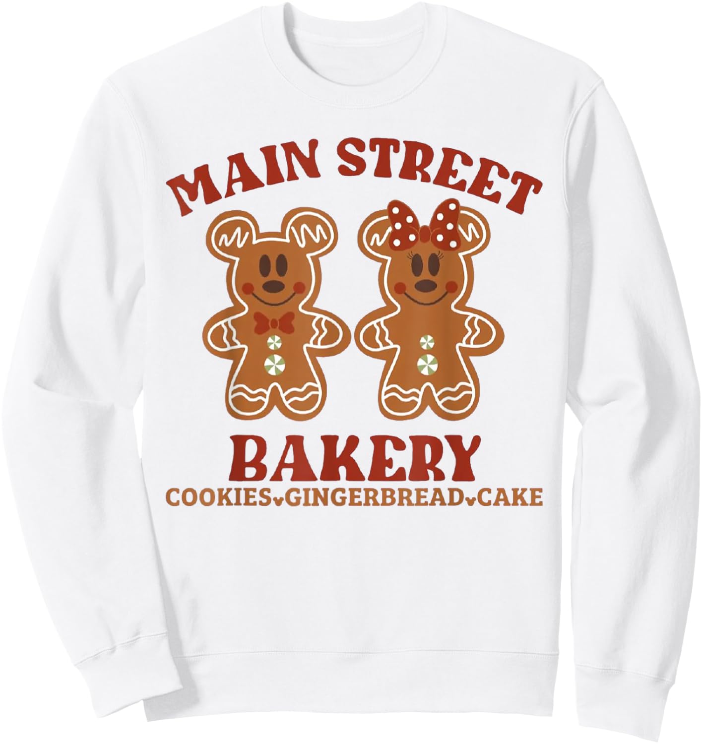 Main Street Bakery Cookies Gingerbread Cake Christmas Sweatshirt - Sweatshirt | White