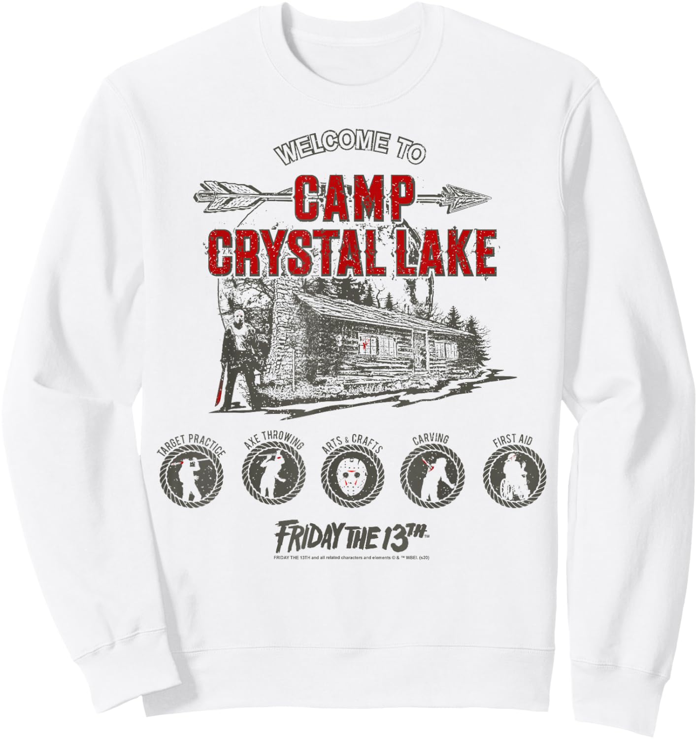 Friday The 13th Camp Crystal Lake Activities Small Sweatshirt - Sweatshirt | White