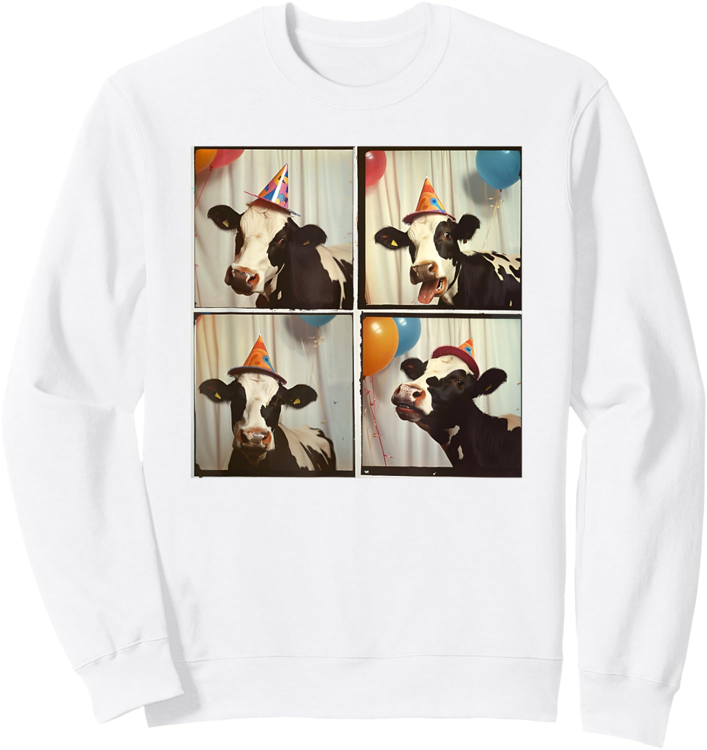Dairy Cow Farmer Cow Selfie Farmyard Animal Birthday Cow Sweatshirt - Sweatshirt | White