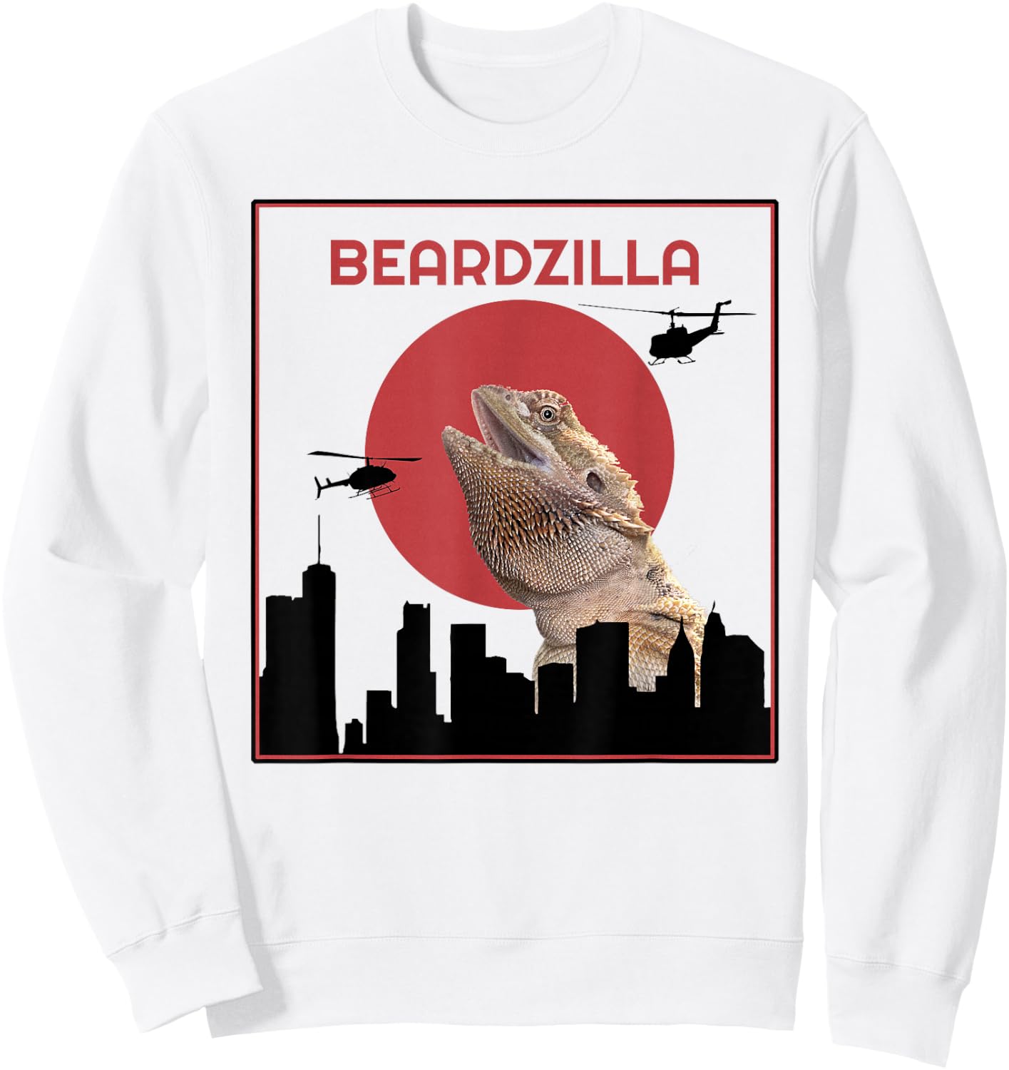 Beardzilla Bearded Dragon Funny Sweatshirt - Sweatshirt | White