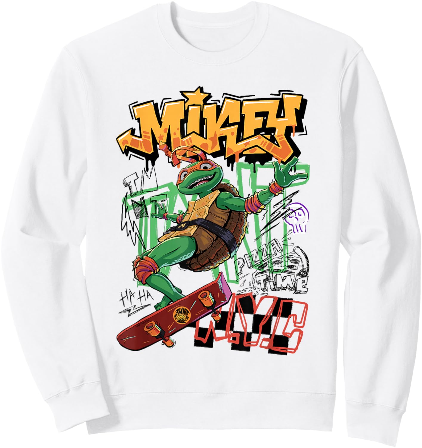 Teenage Mutant Ninja Turtles: Mutant Mayhem Skater Mikey Sweatshirt - Sweatshirt | White