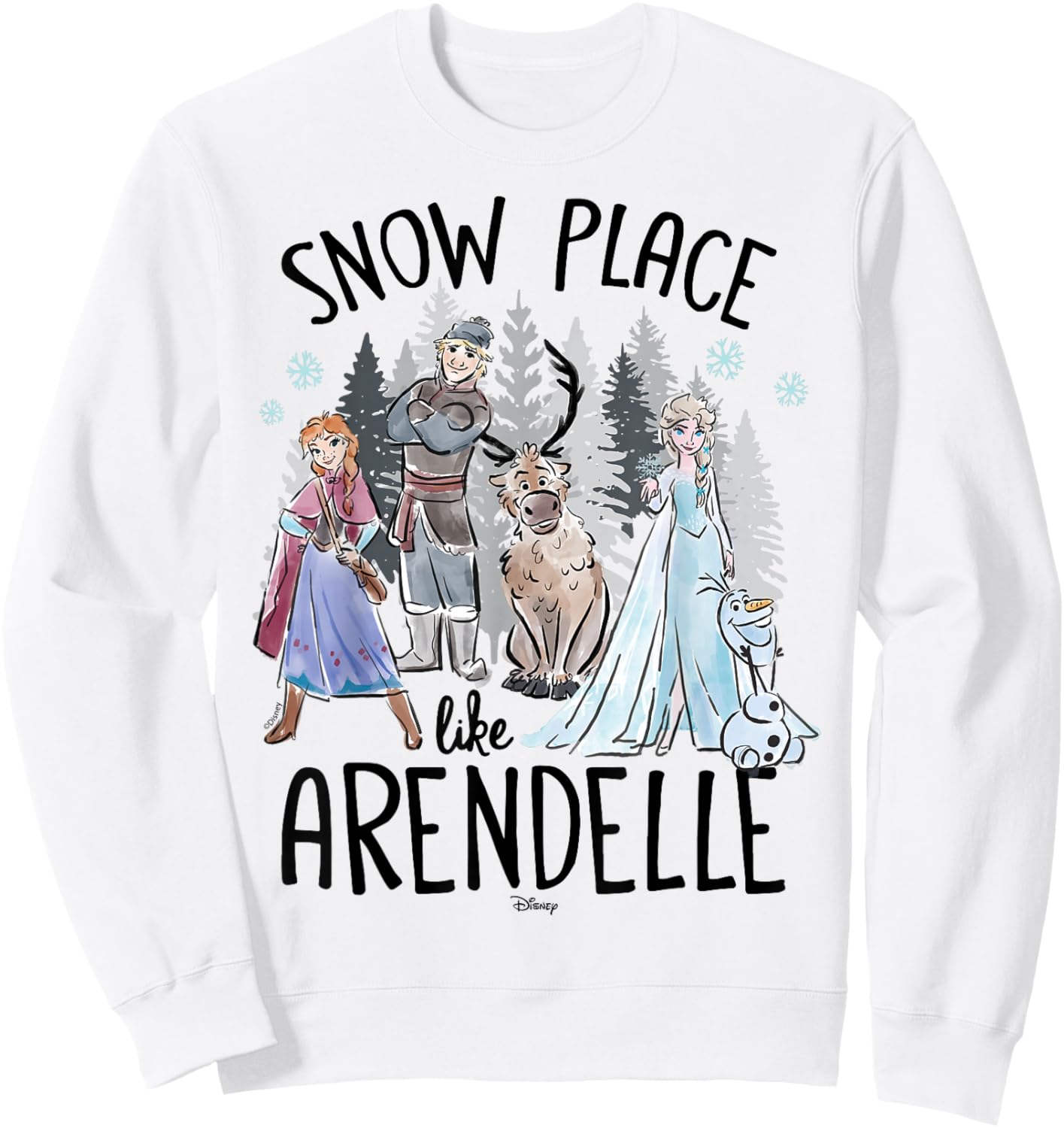 Frozen - Elsa Anna Olaf Kristoff Snow Place Like Arendelle Sweatshirt - Sweatshirt | White