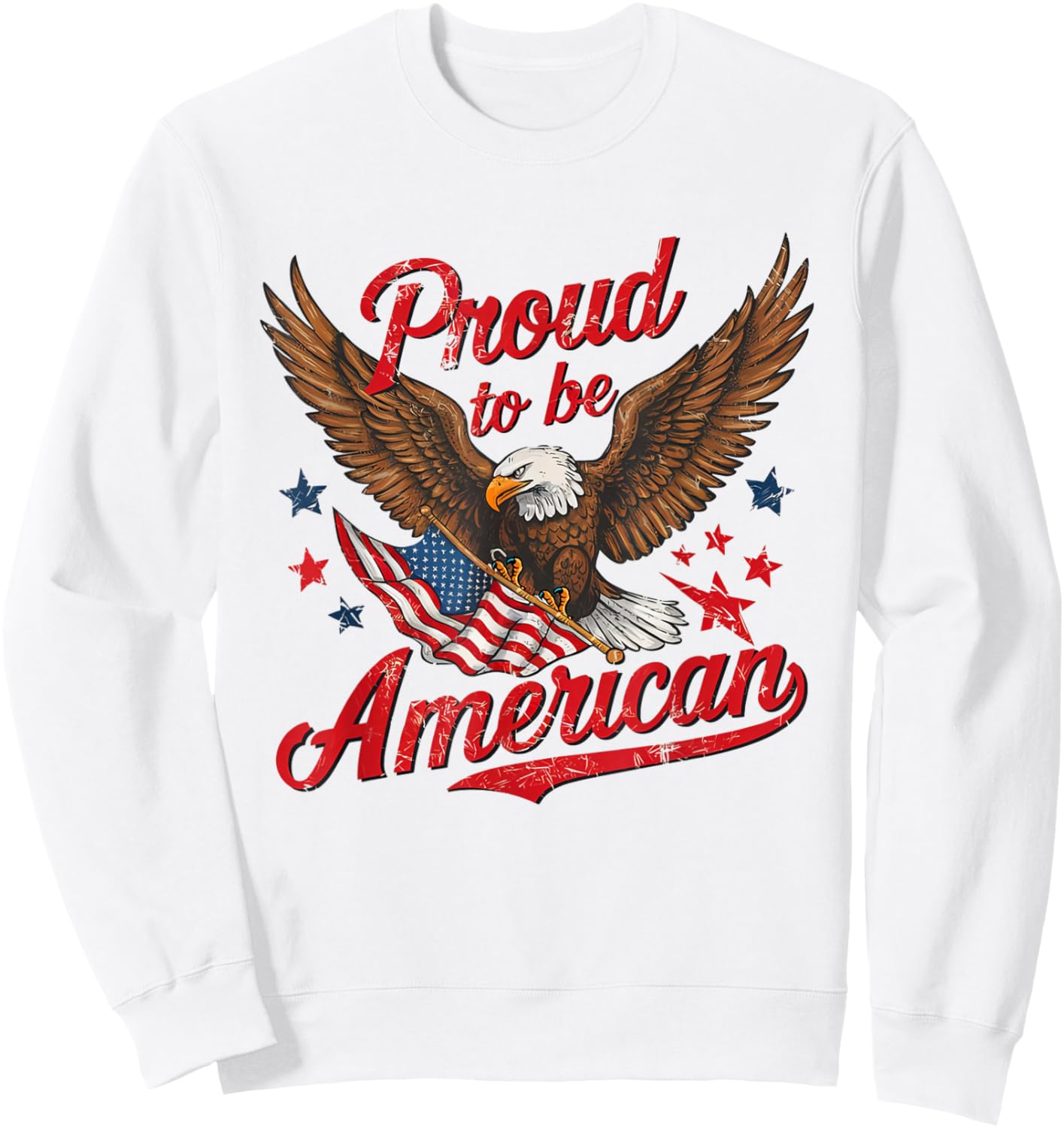 Retro Proud To Be An American 4th Of July Toddler Kids Sweatshirt - Sweatshirt | White