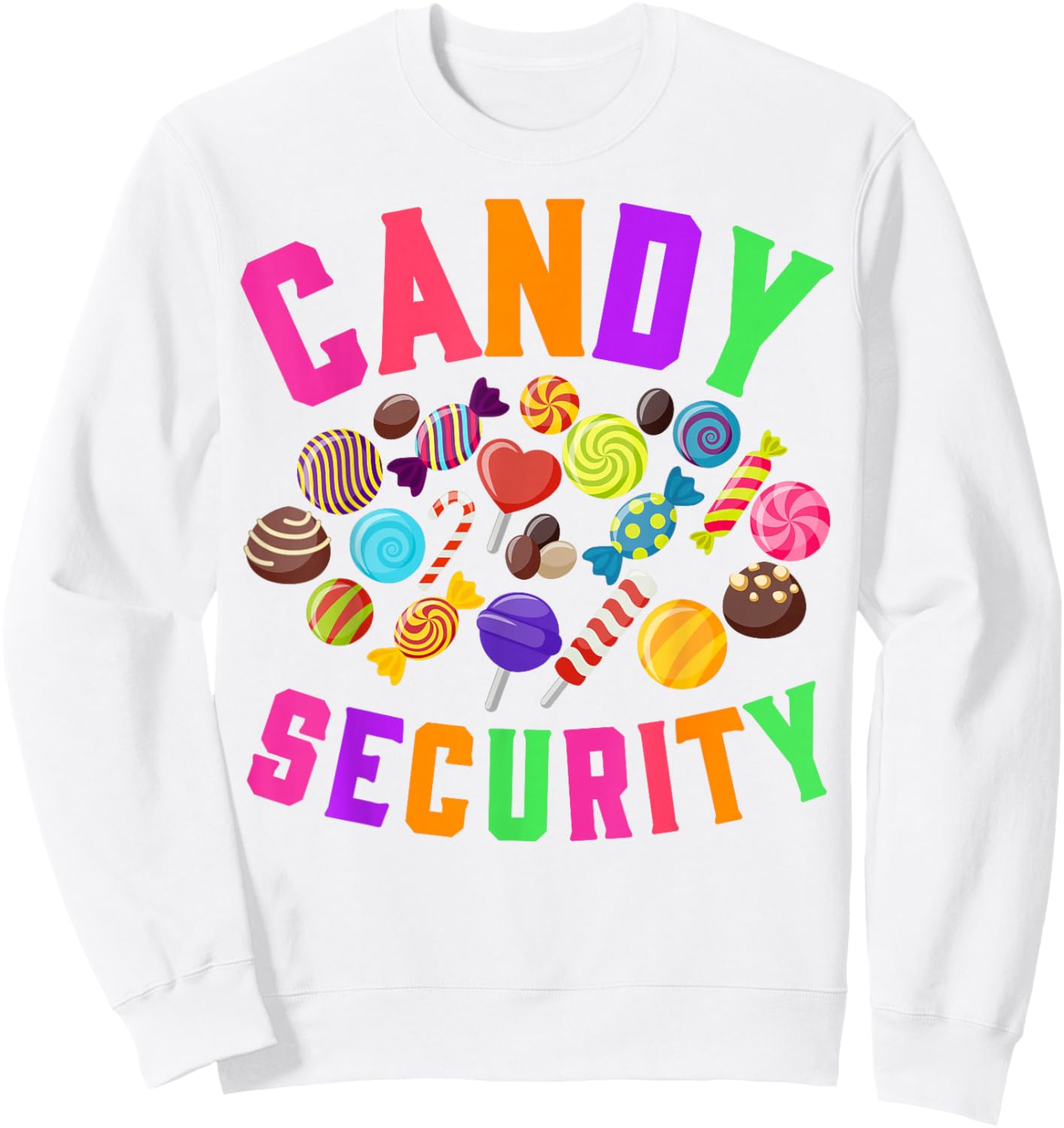 Candy Security Funny Halloween Party Costume Boys Girls Kids Sweatshirt - Sweatshirt | White