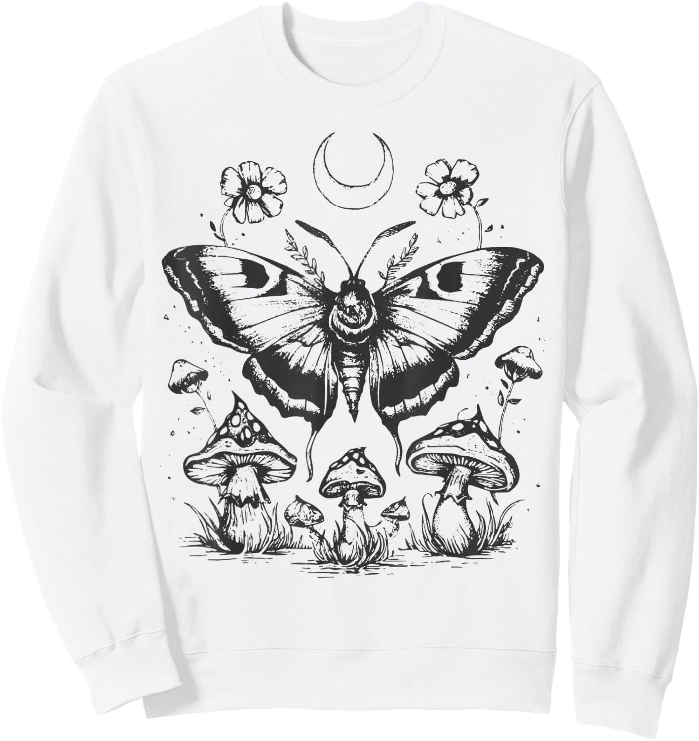 Butterfly Grunge Fairycore Therian Cute Moth Aesthetic Y2K Sweatshirt - Sweatshirt | White