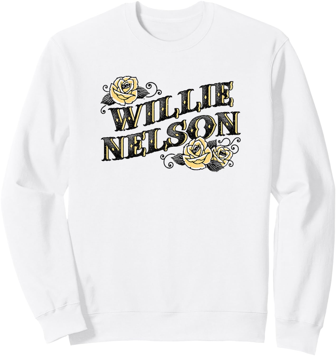 Official Willie Nelson Yellow Rose Sweatshirt - Sweatshirt | White