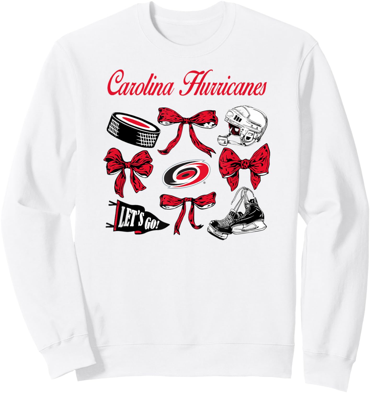 Carolina Hurricanes Bows Gray NHL Officially Licensed Sweatshirt - Sweatshirt | White