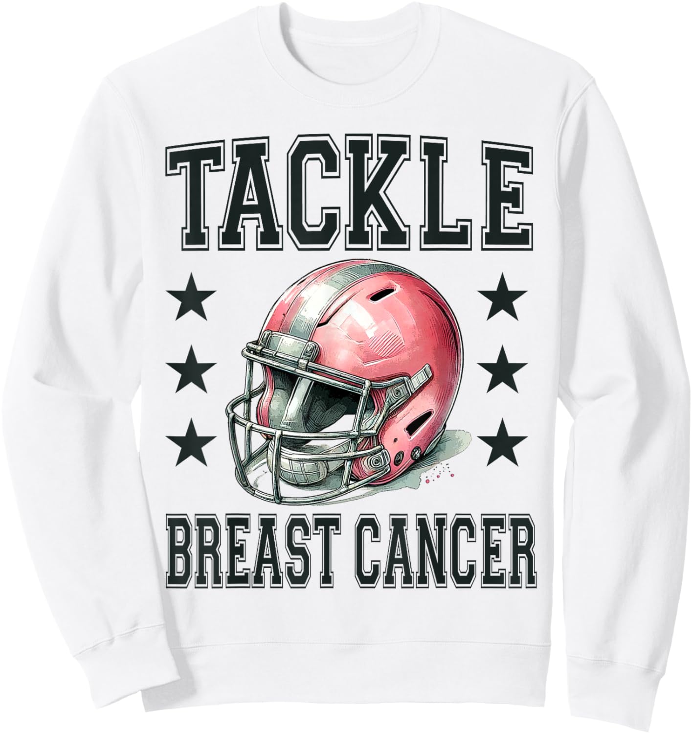 Tackle Breast Cancer Pink Football Helmet Awareness Design Sweatshirt - Sweatshirt | White