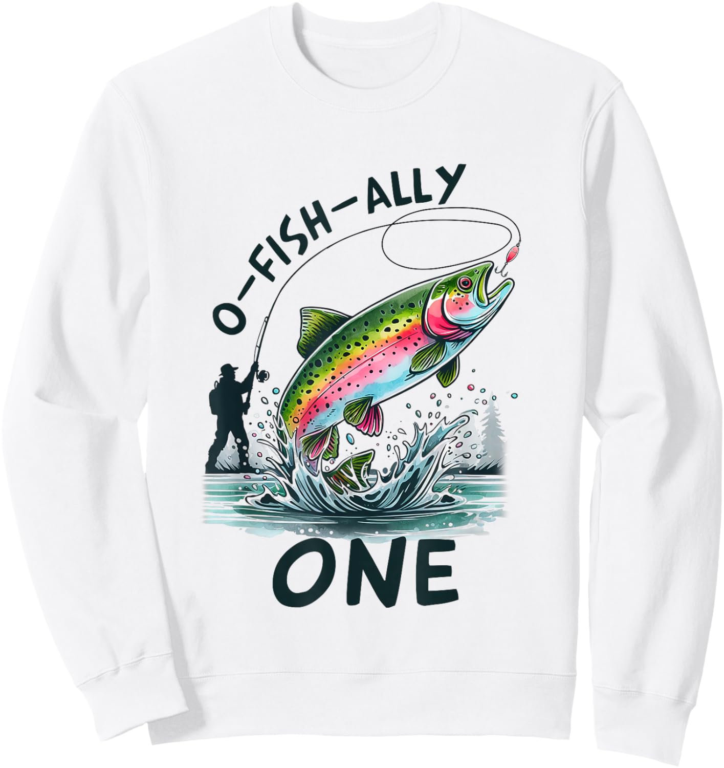 O Fish Ally One 1st Fishing First Birthday Party Fisher Boys Sweatshirt - Sweatshirt | White