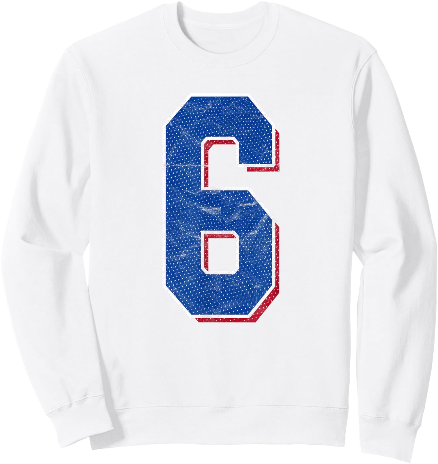 Number 6 Numbered Uniform Sports Team Jersey 6th Birthday Sweatshirt - Sweatshirt | White