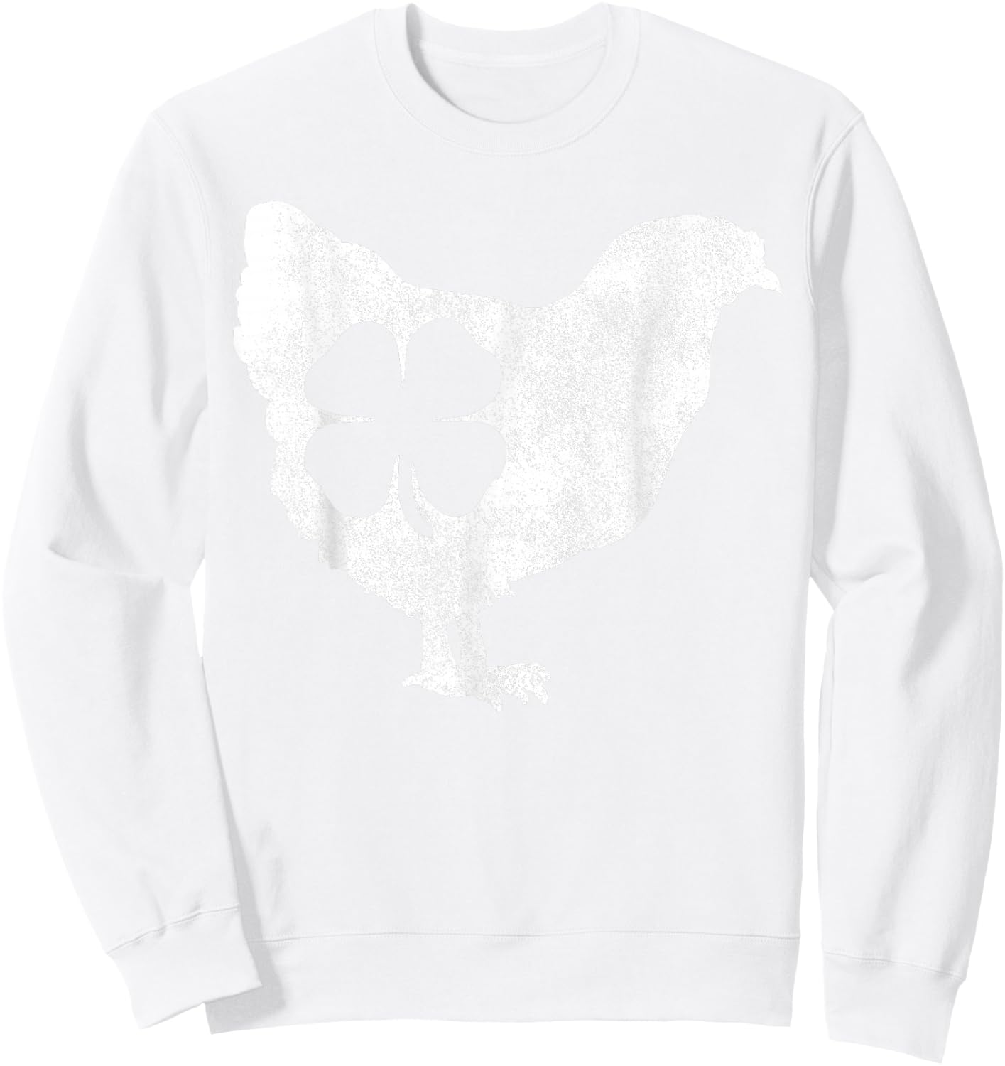 Chicken Bird Hen Shamrock St. Patrick's Day Saint Paddy's Sweatshirt - Sweatshirt | White