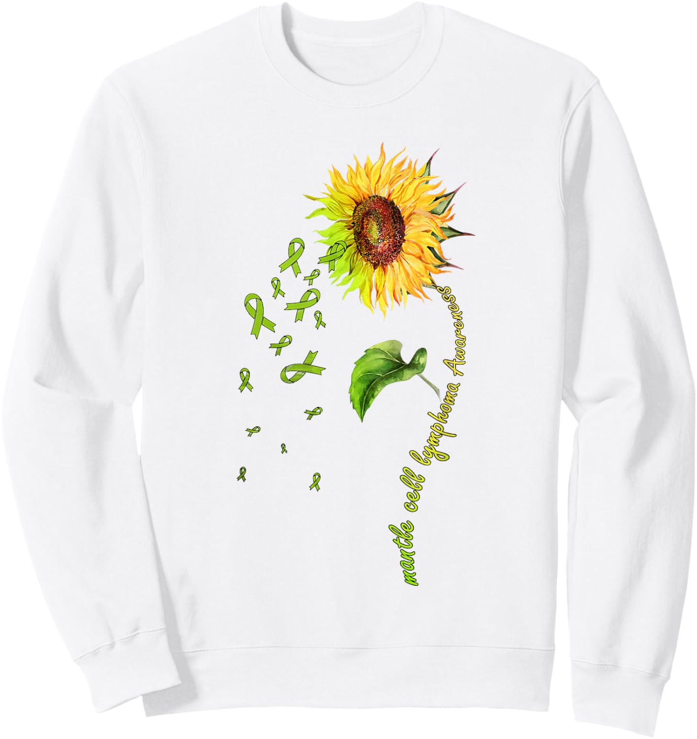 Mantle Cell Lymphoma Awareness Sunflower Sweatshirt - Sweatshirt | White