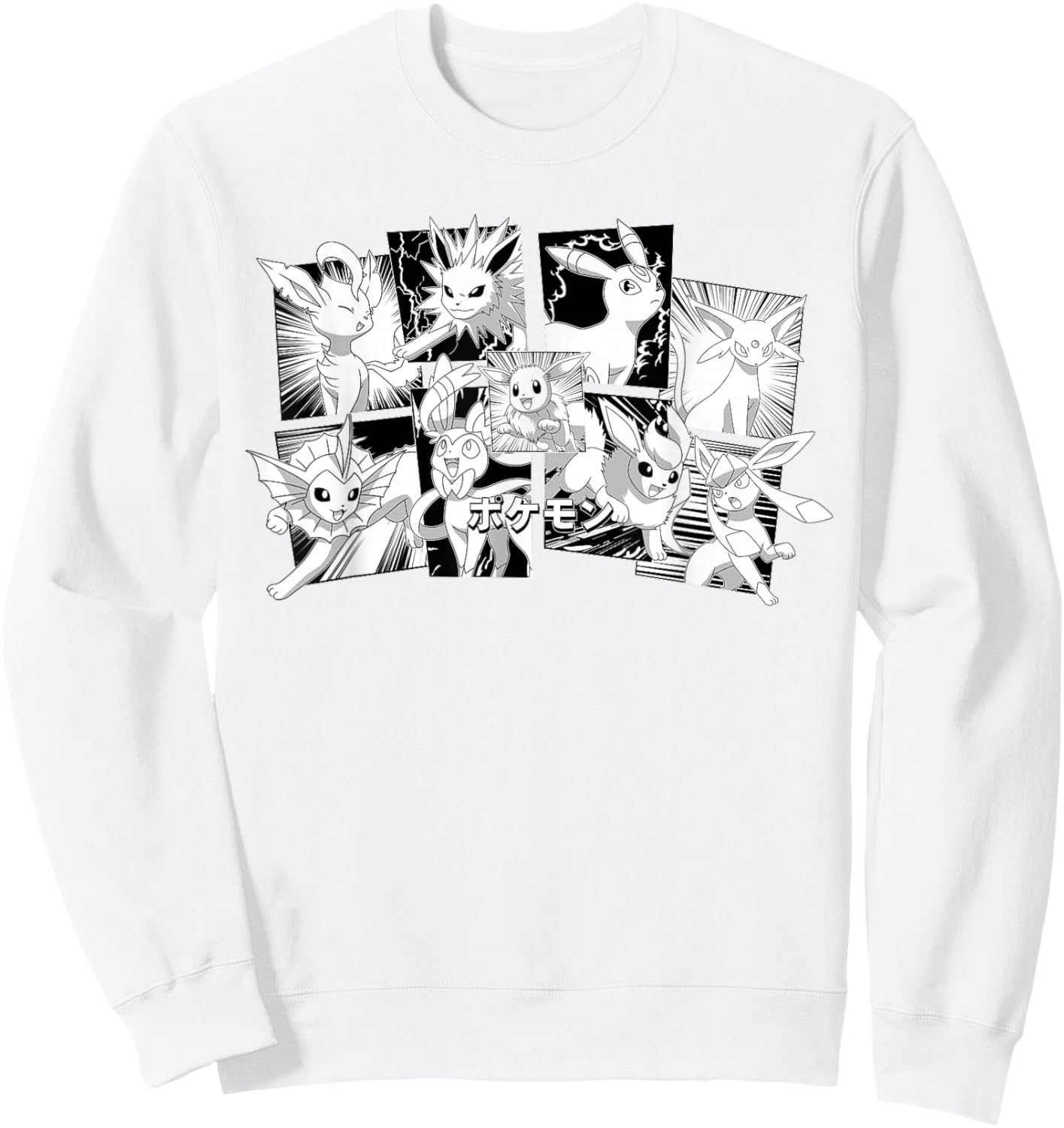 Pokémon - Eeveelutions Character Group Manga Panels Sweatshirt - Sweatshirt | White