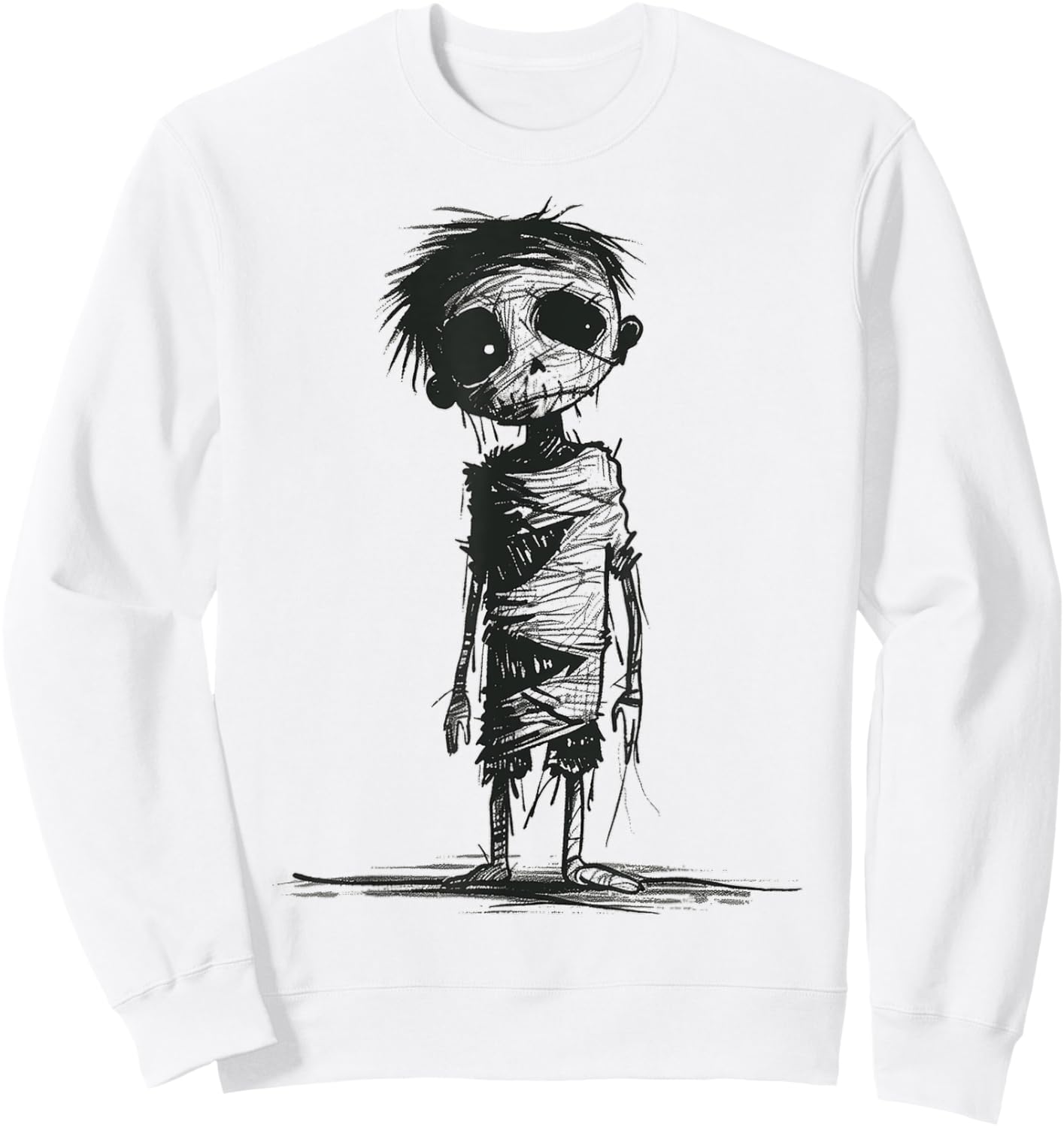 Zombie Costume Halloween Graphic Art Zombie Sweatshirt - Sweatshirt | White