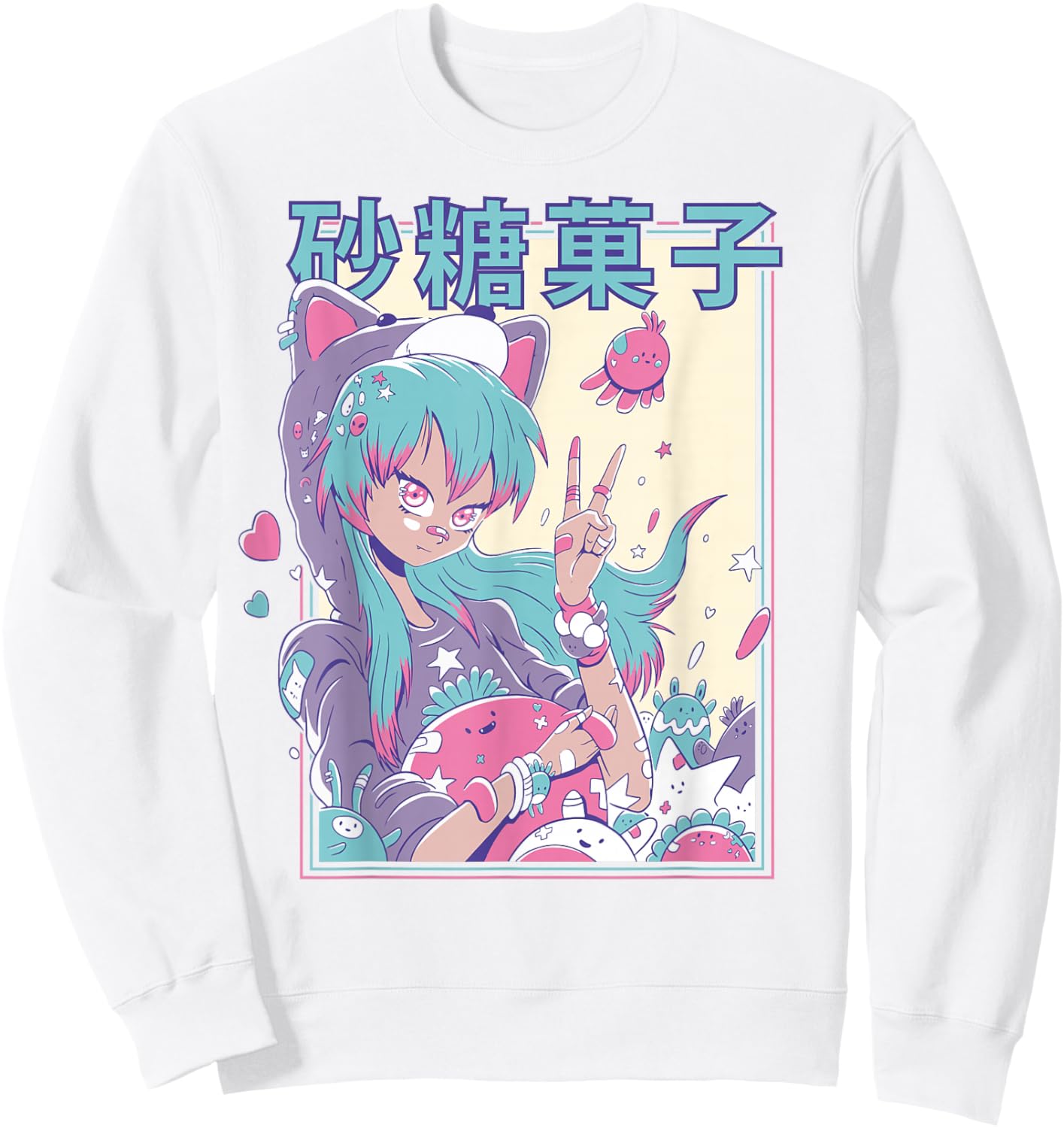 Candycore Girl Cute Pink Pastell Kawaii Anime Aesthetic #1 Sweatshirt - Sweatshirt | White