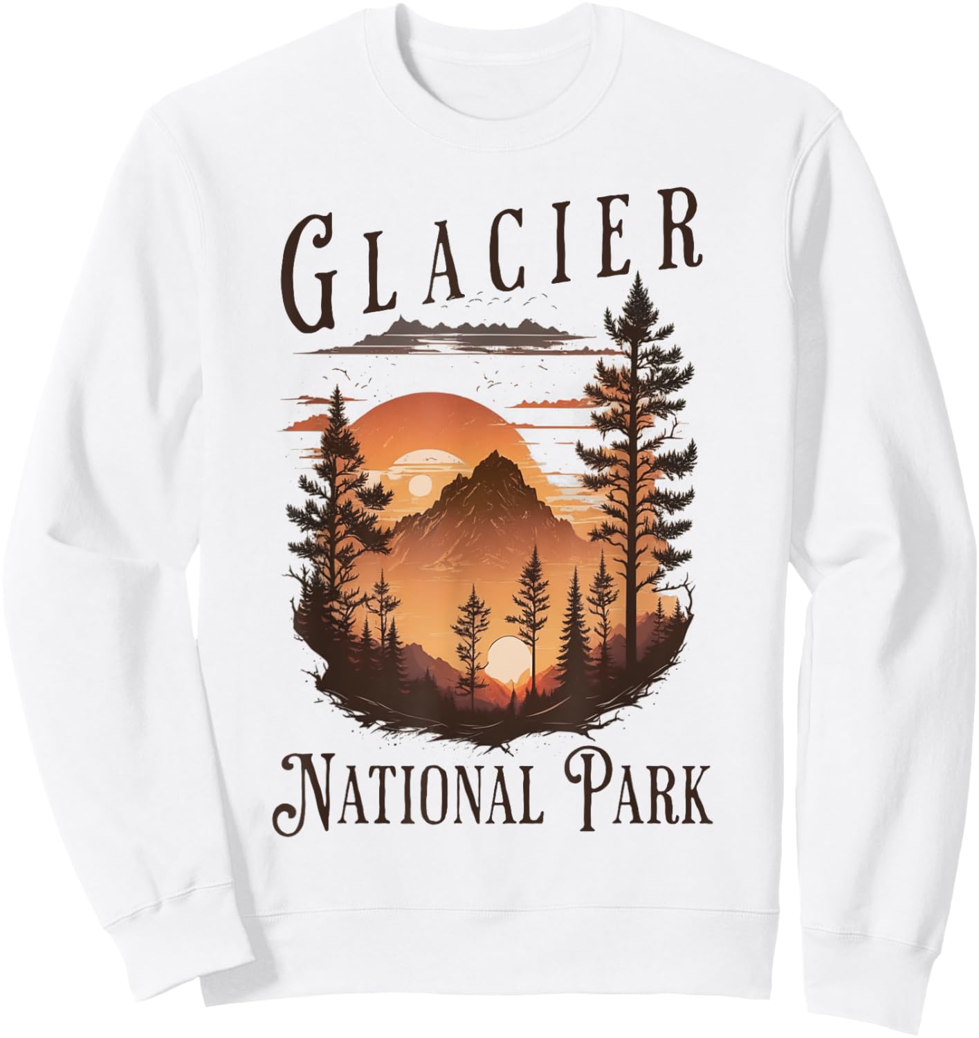 Glacier National Park Sweatshirt - Sweatshirt | White