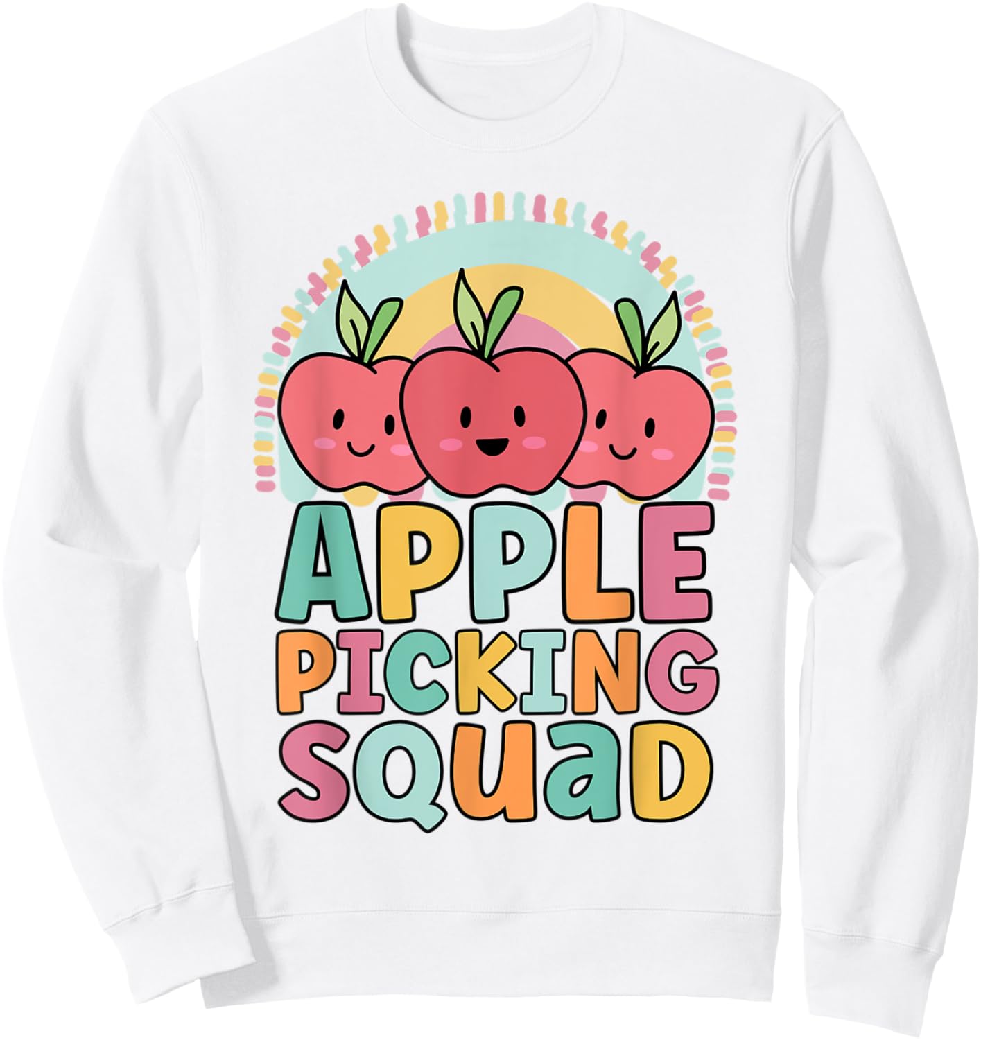 Apples Picking Squad Funny Matching For Girls Summer Fall Sweatshirt - Sweatshirt | White