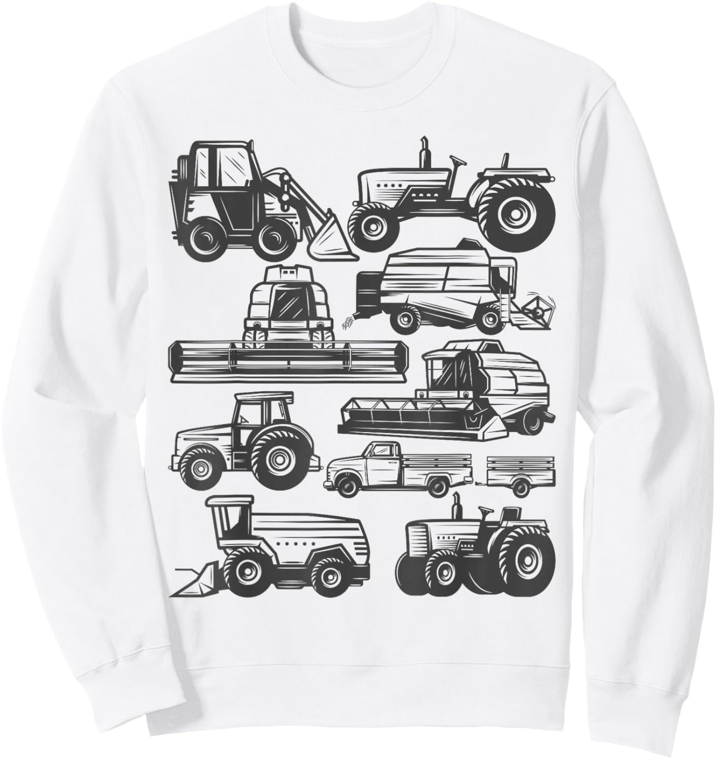 Tractor Farmer Farming Trucks Farm Boys Toddlers Girls Kids Sweatshirt - Sweatshirt | White
