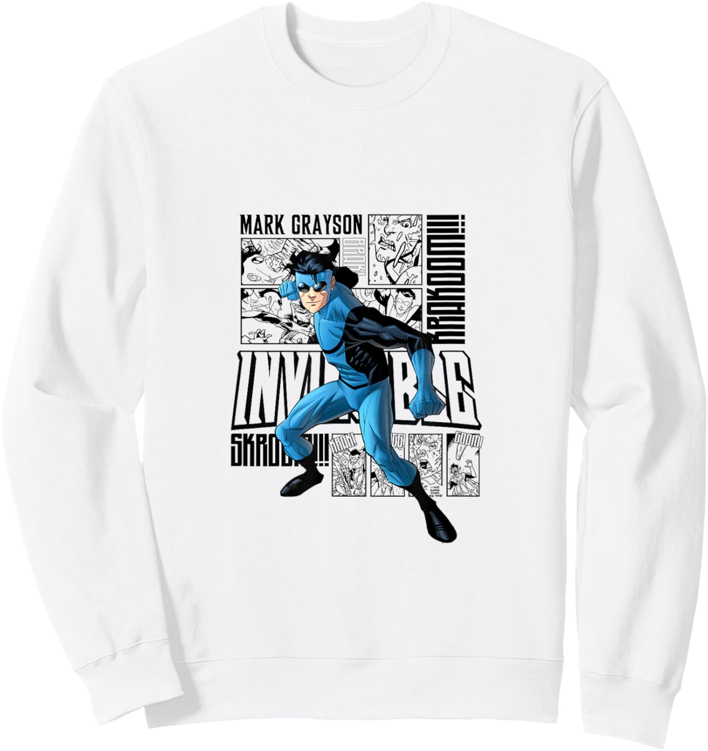 Invincible Blue Suit Collage Sweatshirt - Sweatshirt | White