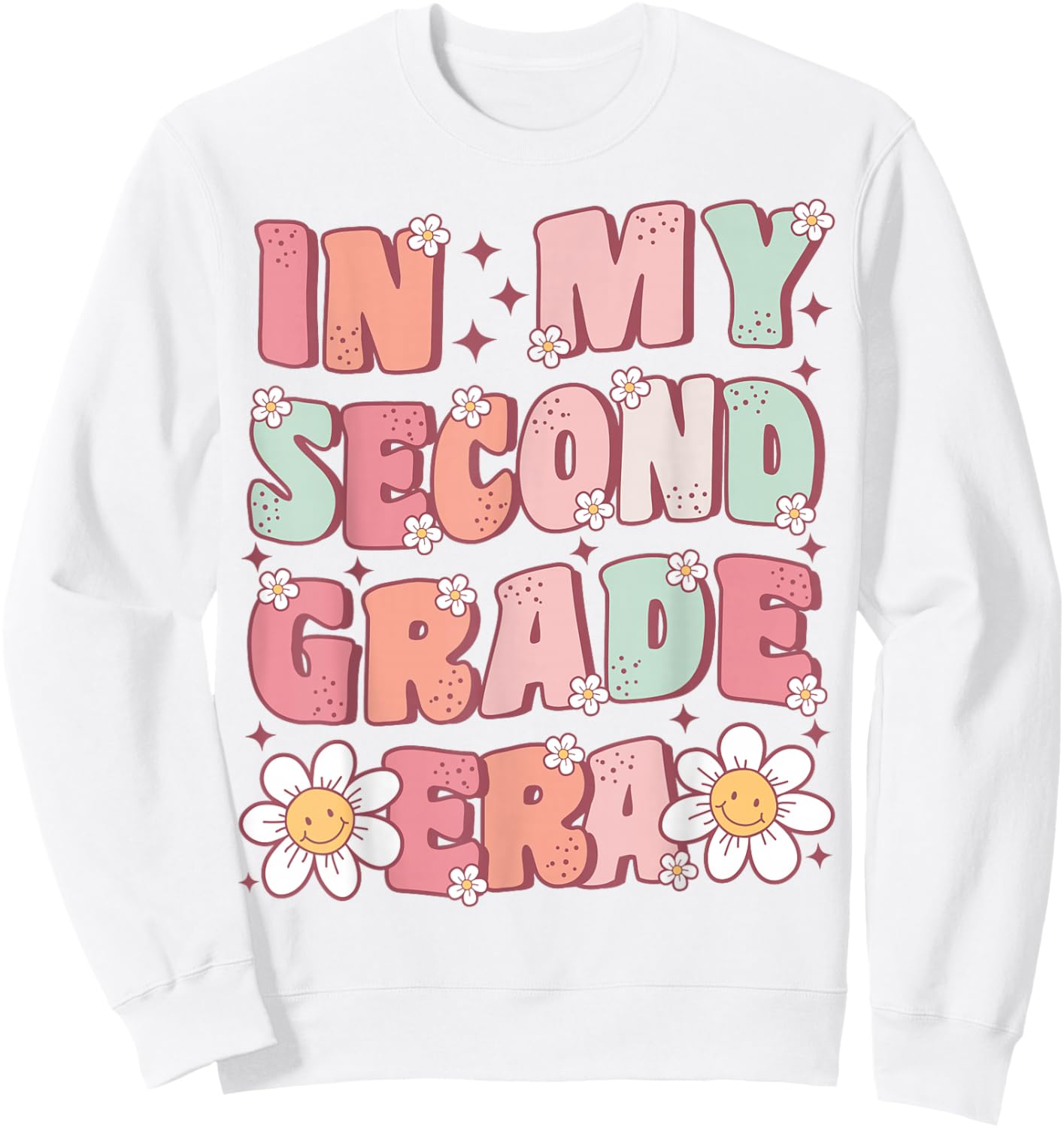 in My Second Grade Era Cute Groovy 2nd Grade Back to School Sweatshirt - Sweatshirt | White