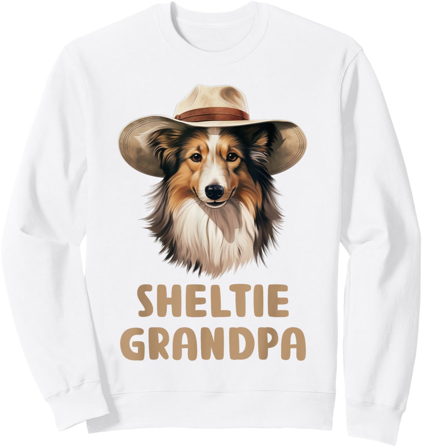 Sheltie Grandpa Dog Lovers Gift Funny Puppy Sheltie Owner Women Kids Sweatshirt - Sweatshirt | White