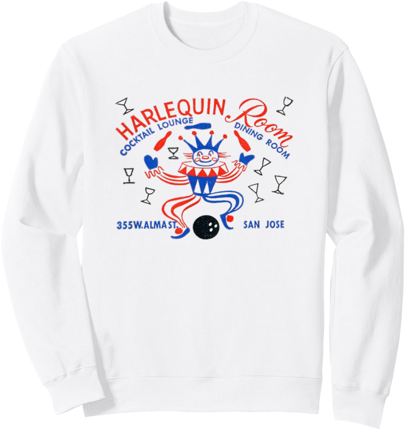 Harlequin Retro California 50s Bar & Lounge Vintage San Jose Sweatshirt - Sweatshirt | White