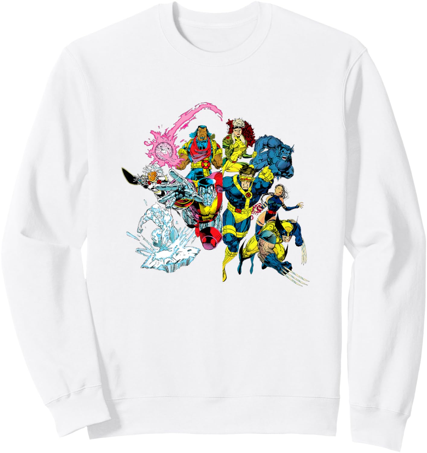 Marvel X-Men Classic Lineup Action Group Shot Retro Sweatshirt - Sweatshirt | White