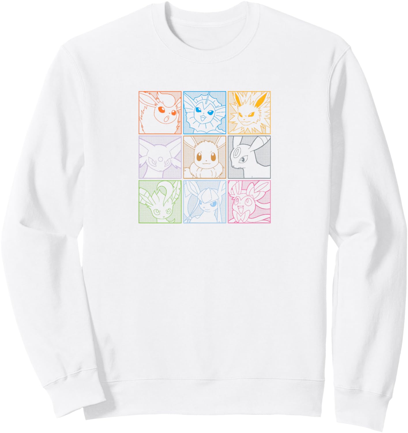 Pokémon Club - Eevee Squares Sweatshirt - Sweatshirt | White