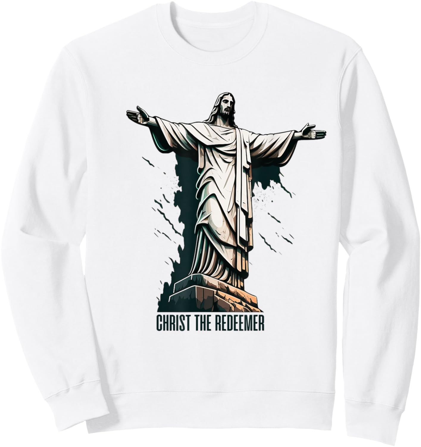 Christ The Redeemer Brazil Sweatshirt - Sweatshirt | White