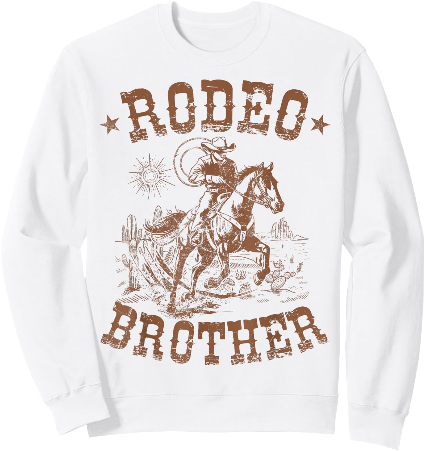 Rodeo Brother Western Cowboy Birthday Family Matching Sweatshirt - Sweatshirt | White