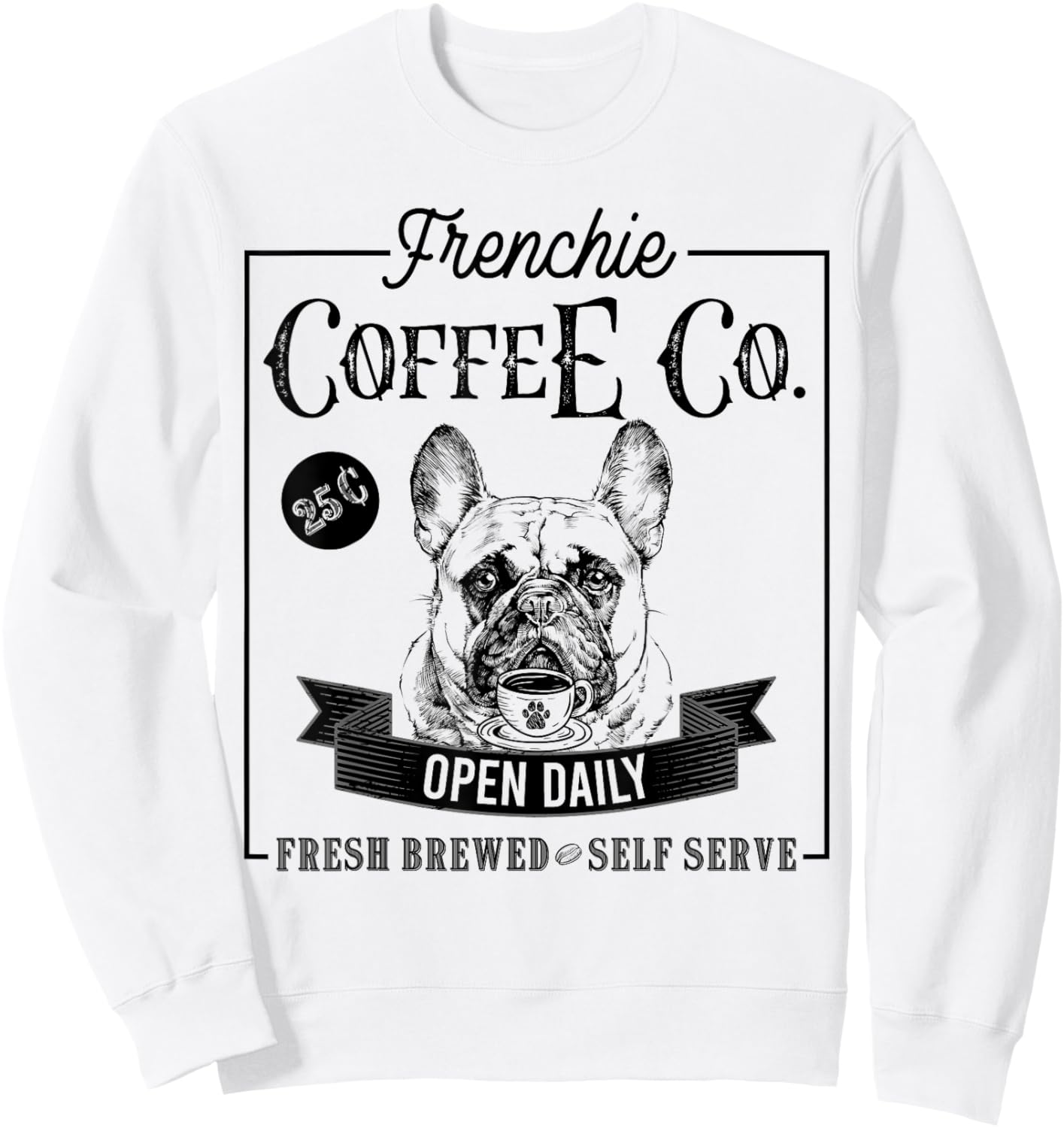 Retro French Bulldog Coffee Funny Dog Mom Coffee Lover Men Women Girls Kids Sweatshirt - Sweatshirt | White