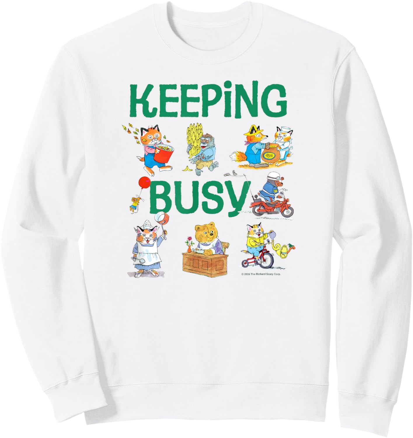Richard Scarry Keeping Busy Sweatshirt - Sweatshirt | White