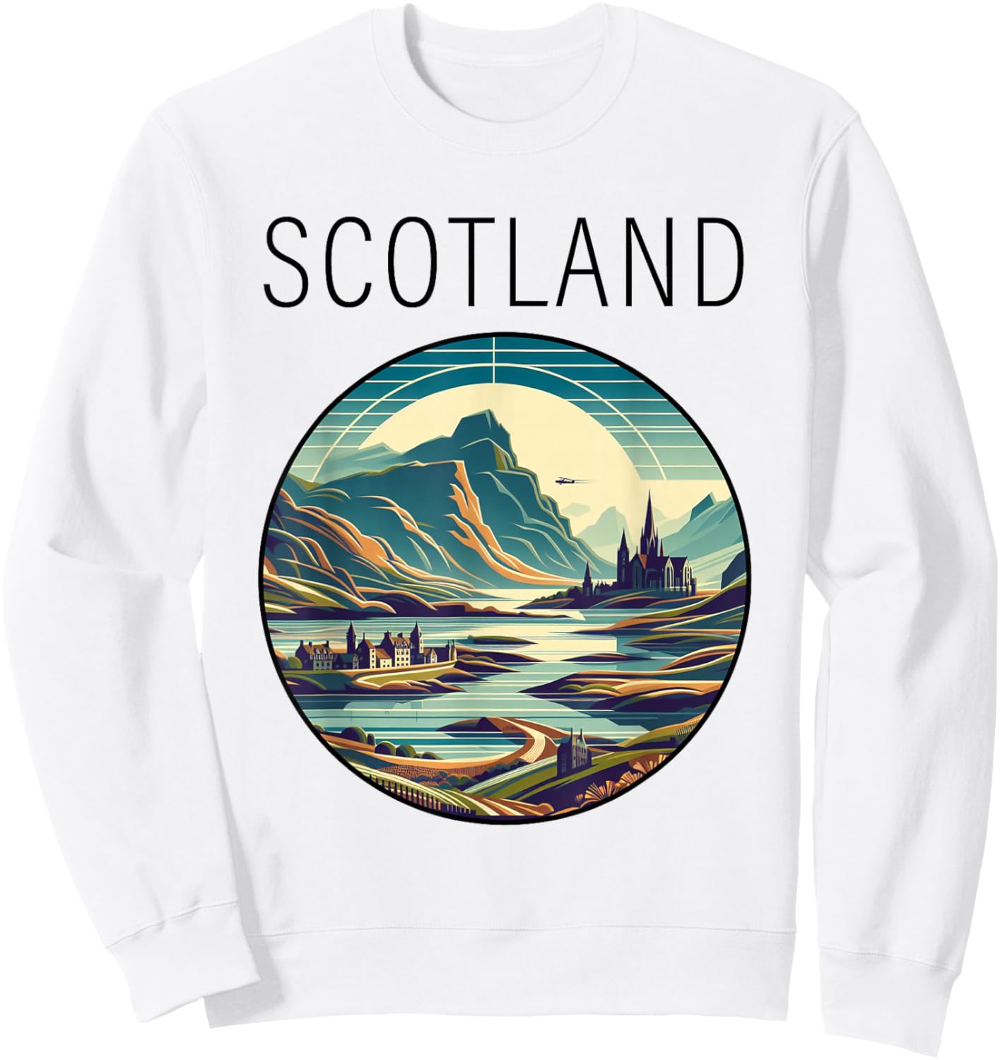 Scotland scenery Art Deco Sweatshirt - Sweatshirt | White