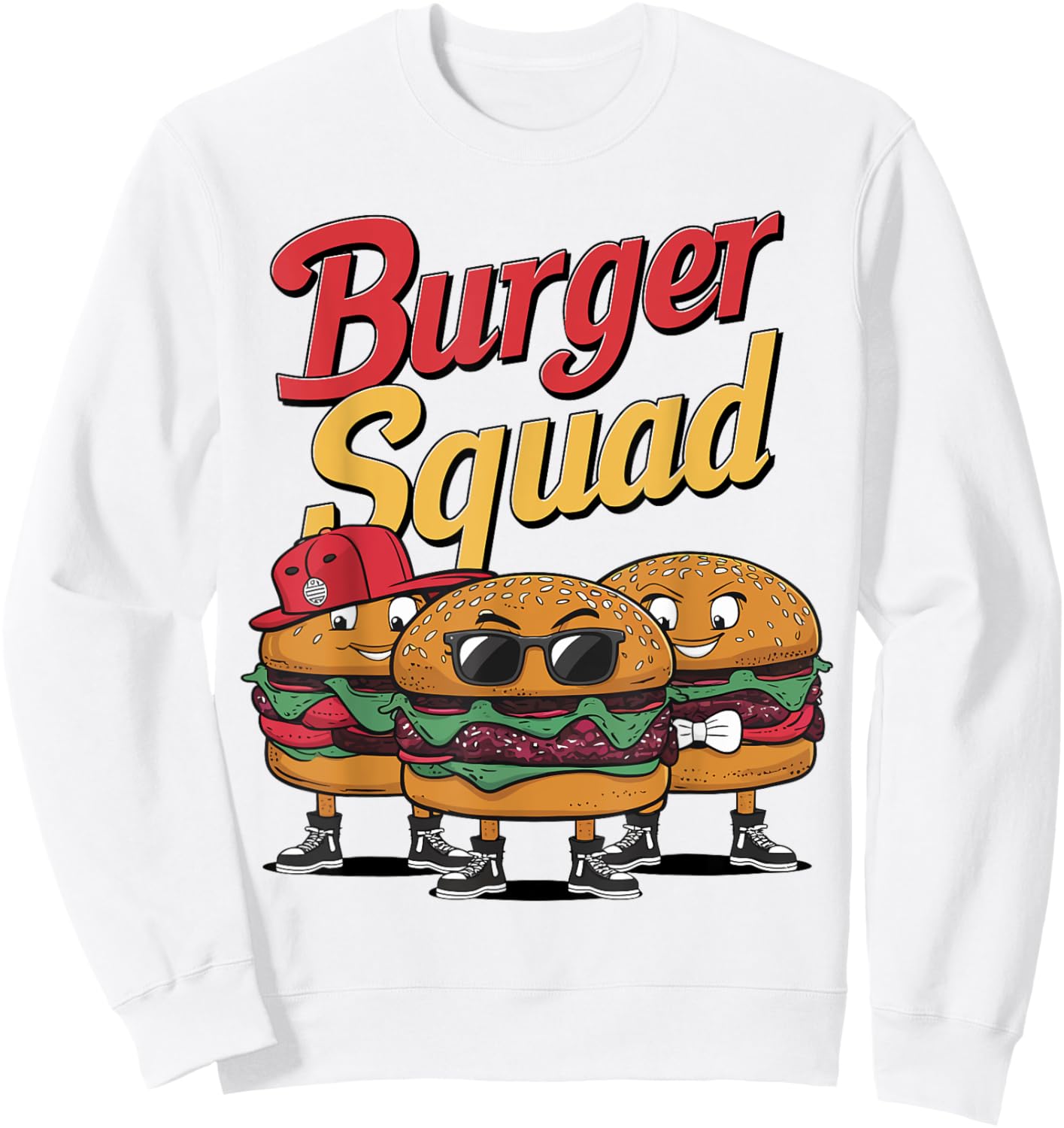 Burger Squad Cool Cheeseburger Food Lover Hamburger Sweatshirt - Sweatshirt | White