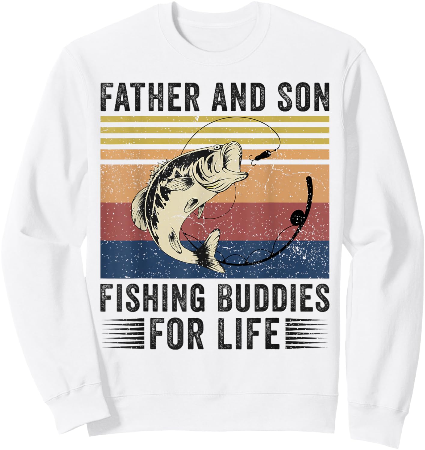 Father and Son Fishing Buddies for Life Sweatshirt - Sweatshirt | White