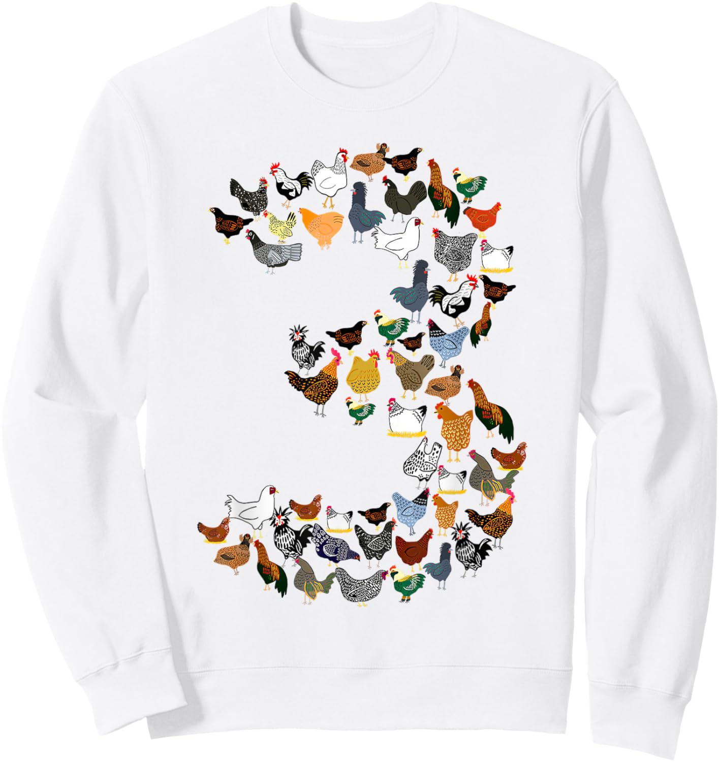 3rd Birthday Outfit Girl Boy Three Year Old Farm Chicken Sweatshirt - Sweatshirt | White