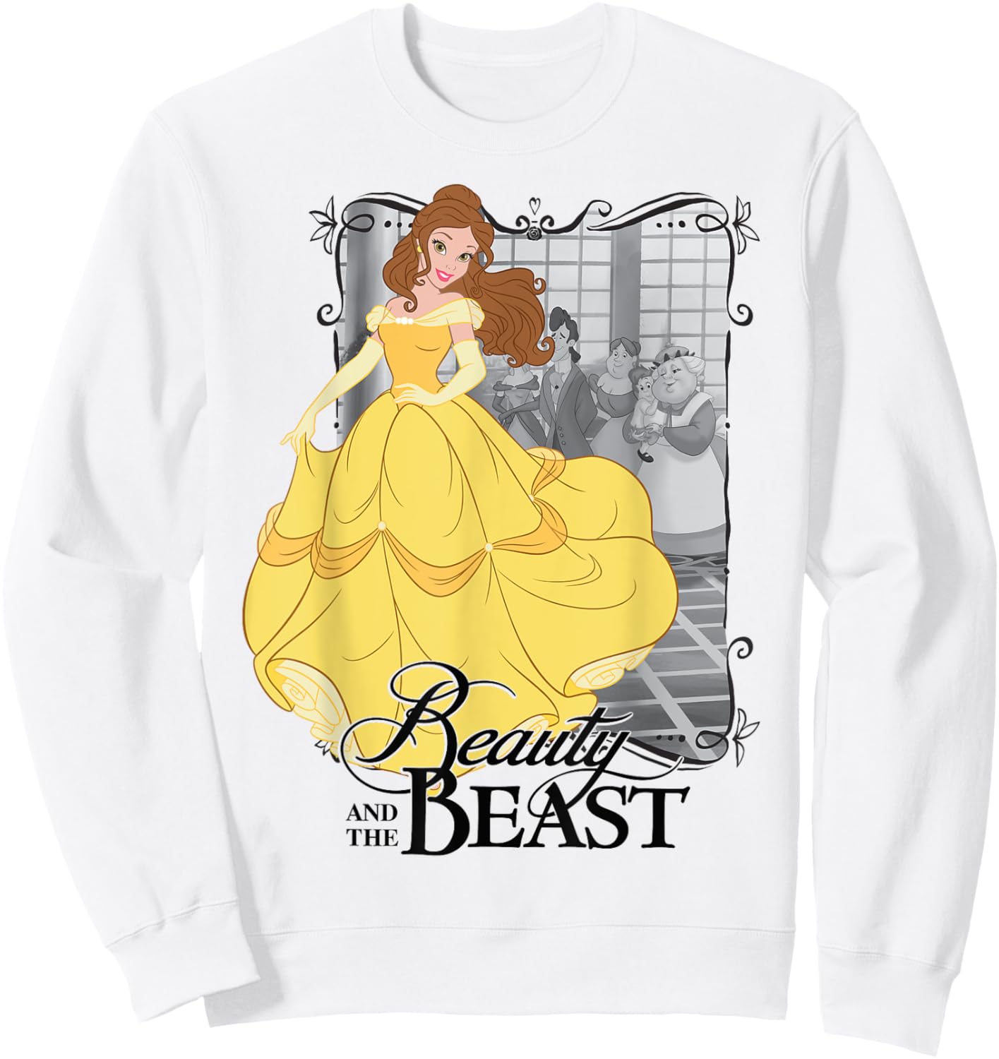Disney Beauty and the Beast Graphic , grey, S Sweatshirt - Sweatshirt | White
