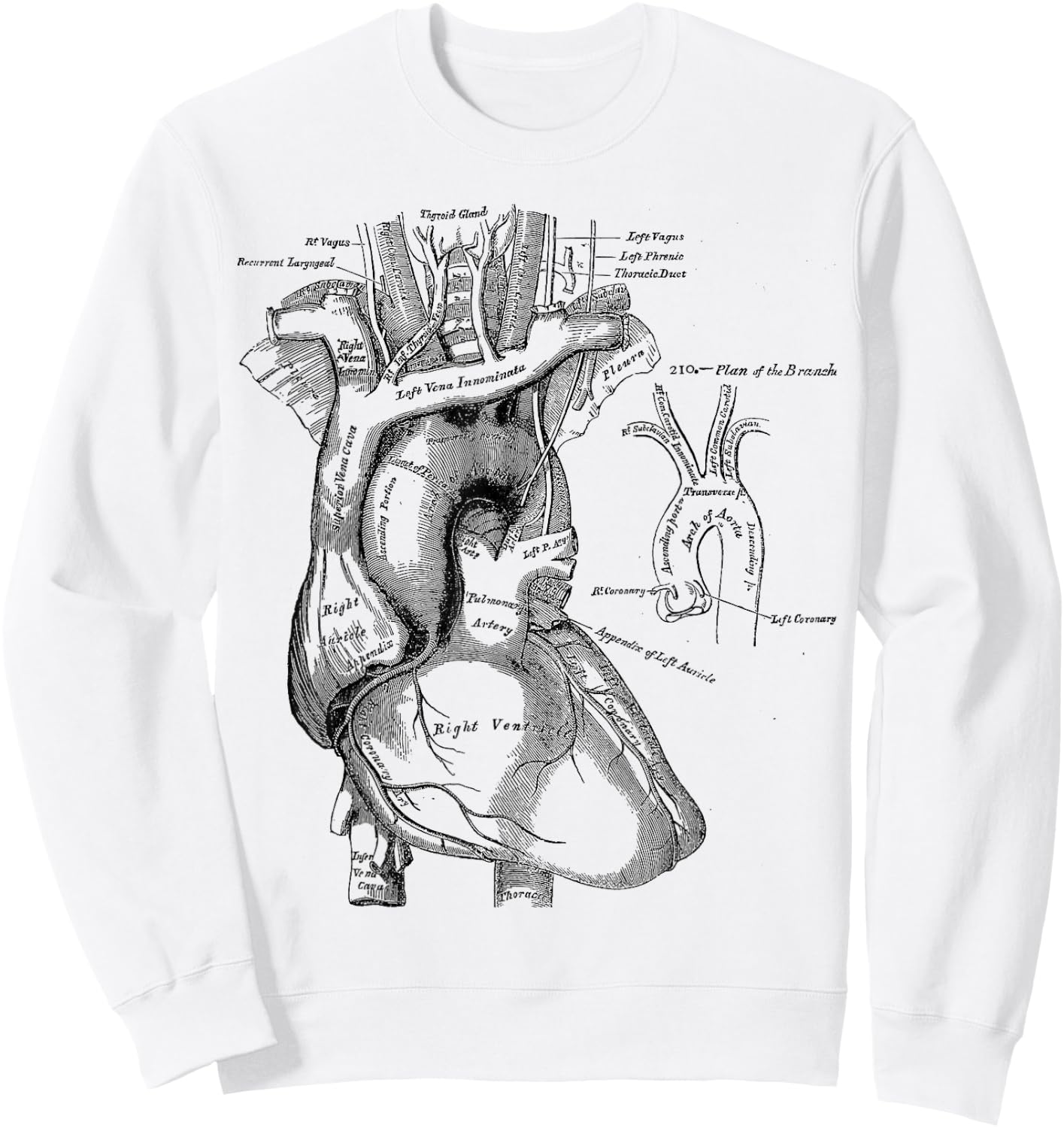 Vintage medical Human Heart Anatomy Illustration Sweatshirt - Sweatshirt | White