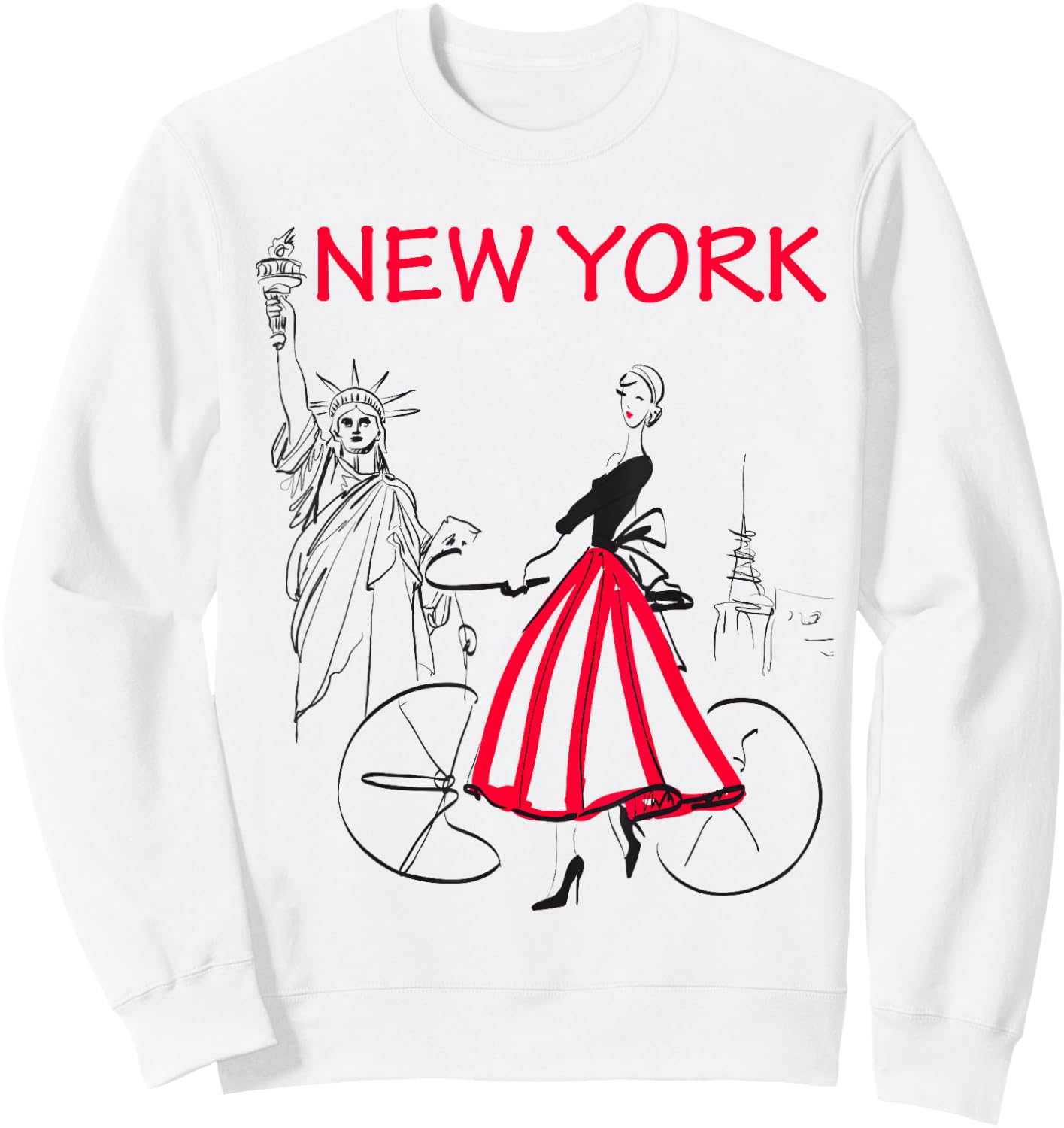 New York Woman - New York Bicycle - 5 Colors Sweatshirt - Sweatshirt | White