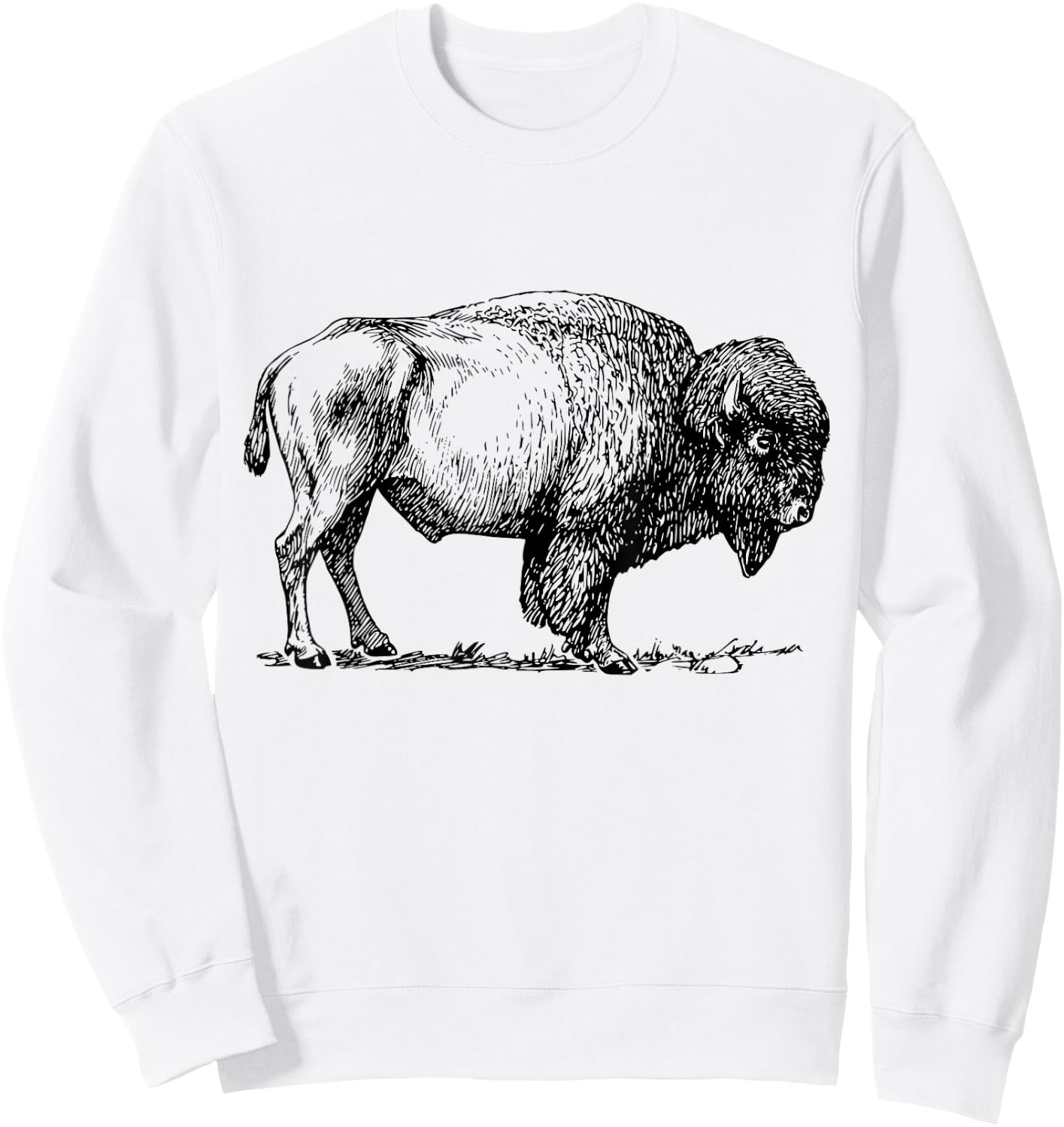Buffalo American Bison Classic Print Sweatshirt - Sweatshirt | White